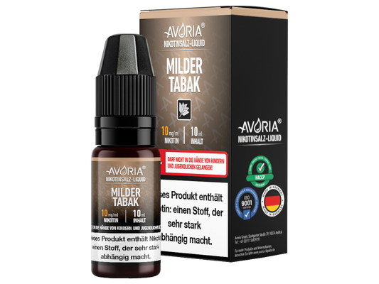 Avoria - Milder Tabak - Nikotinsalz Liquid 20 mg/ml