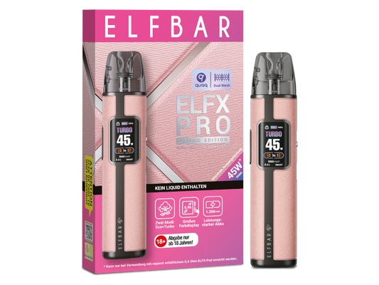 Elfbar - Elfx Pro E-Zigaretten Set mit wiederaufladbarem Akku und integriertem Pod-System