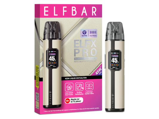 Elfbar - Elfx Pro E-Zigaretten Set mit wiederaufladbarem Akku und integriertem Pod-System