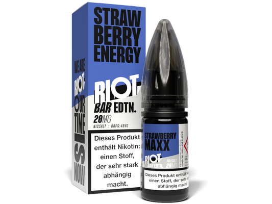 Riot Squad - BAR EDTN. - Strawberry MAXX Energy - Nikotinsalz Liquid 20 mg/ml