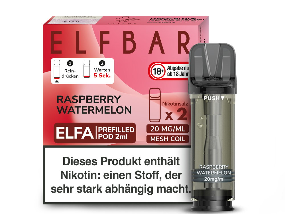 Elfbar Elfa Pod 20 mg/ml und 0 mg/ml – 2 Stück pro Packung, verschiedene Geschmacksrichtungen