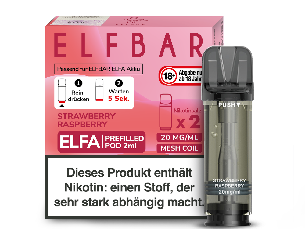 Elfbar Elfa Pod 20 mg/ml und 0 mg/ml – 2 Stück pro Packung, verschiedene Geschmacksrichtungen