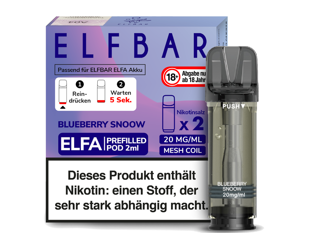 Elfbar Elfa Pod 20 mg/ml und 0 mg/ml – 2 Stück pro Packung, verschiedene Geschmacksrichtungen