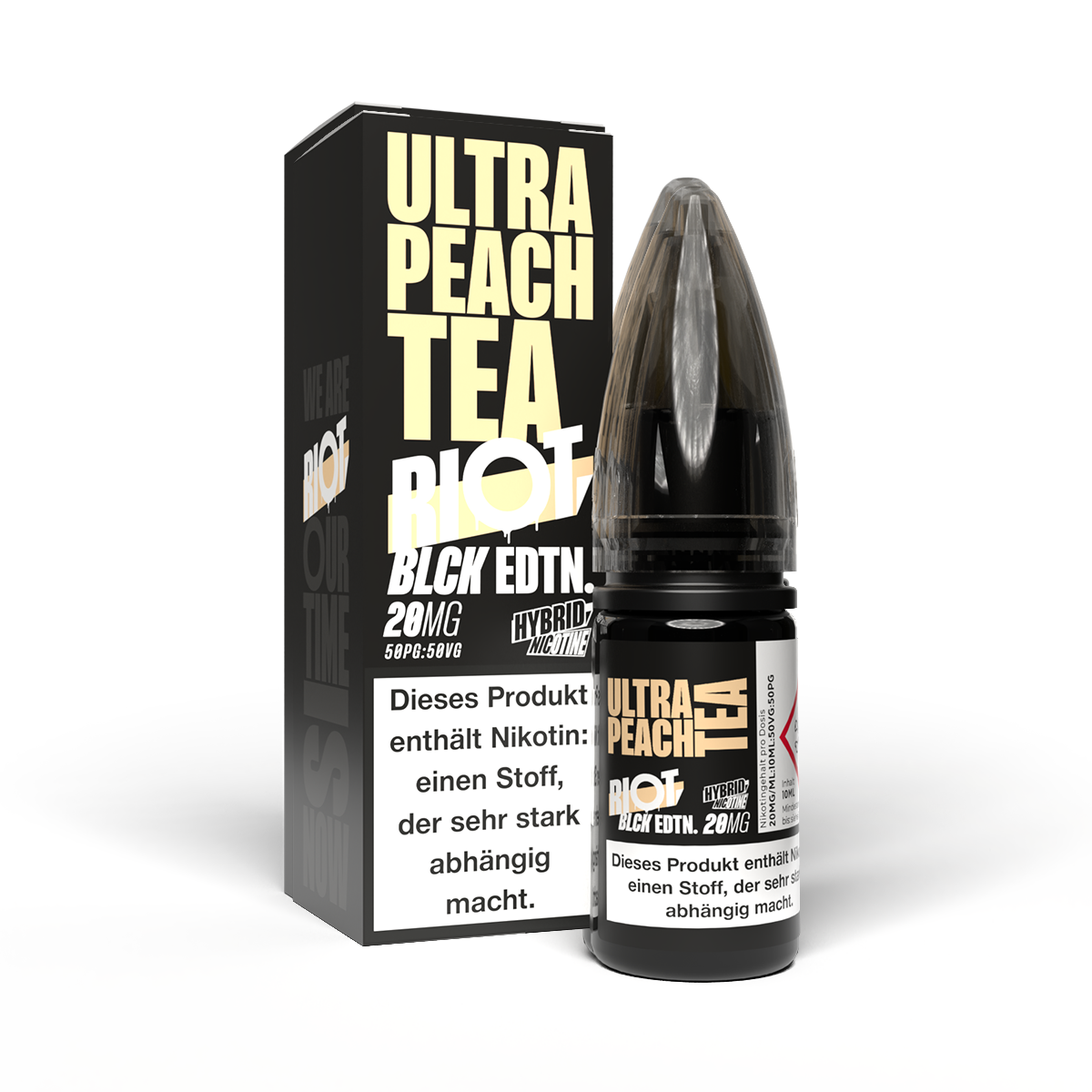 Riot Squad - BLCK Edition - Ultra Peach Tea - Hybrid Nikotinsalz Liquid 20 mg/ml