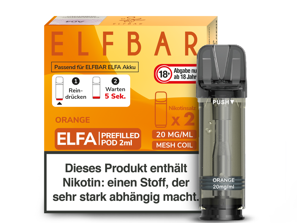 Elfbar Elfa Pod 20 mg/ml und 0 mg/ml – 2 Stück pro Packung, verschiedene Geschmacksrichtungen