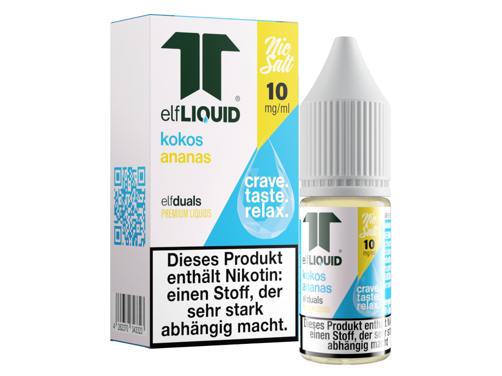 Elf-Liquid Dual Nikotinsalz Liquid mit Blutorange-Kaktus, Granatapfel-Basilikum, Kokos-Ananas & Waldbeere