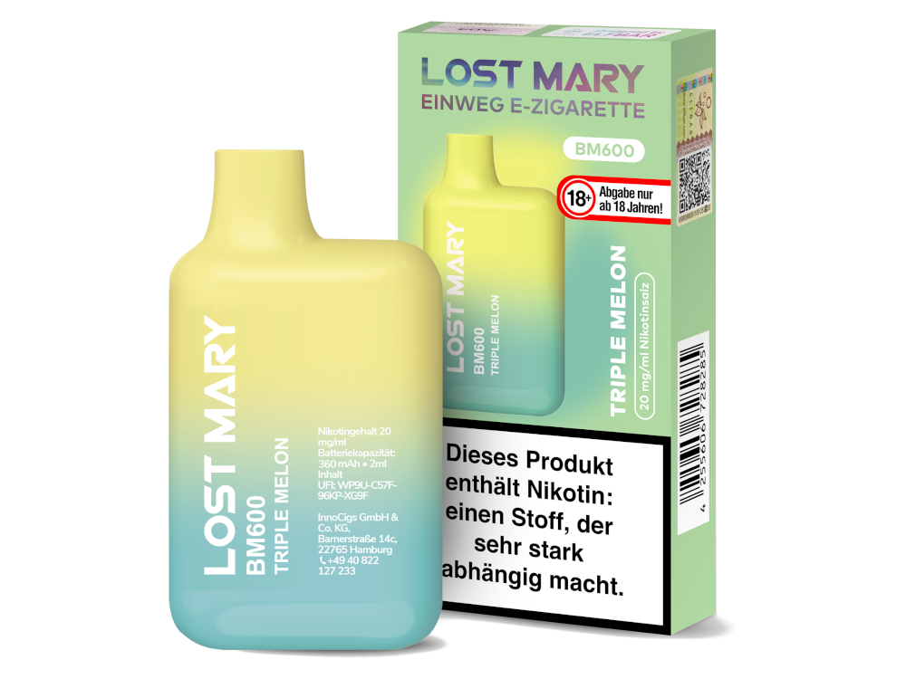 Lost Mary - BM600 Einweg E-Zigarette mit 20 mg/ml Nikotin in verschiedenen Geschmacksrichtungen