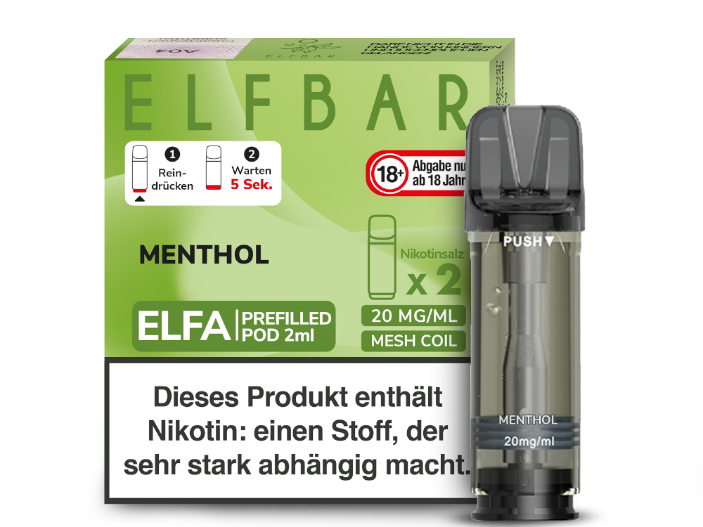 Elfbar Elfa Pod 20 mg/ml und 0 mg/ml – 2 Stück pro Packung, verschiedene Geschmacksrichtungen