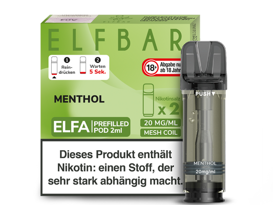 Elfbar Elfa Pod 20 mg/ml und 0 mg/ml – 2 Stück pro Packung, verschiedene Geschmacksrichtungen