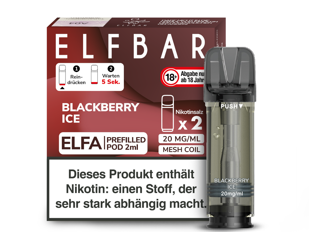 Elfbar Elfa Pod 20 mg/ml und 0 mg/ml – 2 Stück pro Packung, verschiedene Geschmacksrichtungen